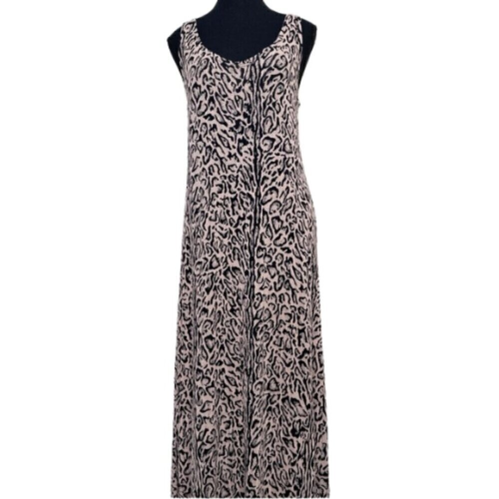 Linda Lundstrom Womens Small Basics Sleeveless Maxi Stretch Pattern Dress